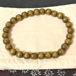 2/$20 Natural Wood Beaded Necklace in Golden Brown 1/4” Each Vintage